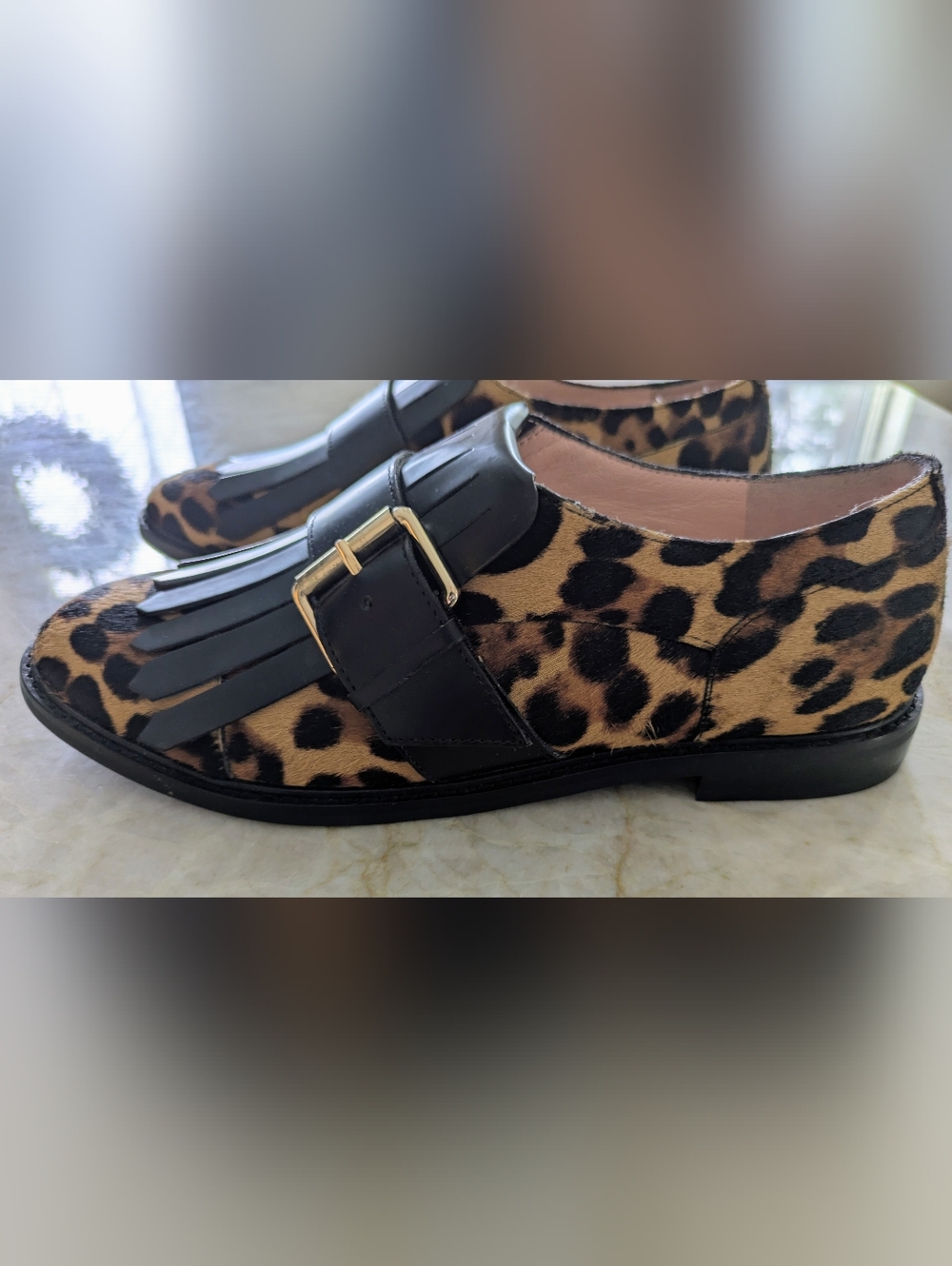 NEW J. Crew Leopard Print Real Calf Hair Loafers ~ Sz 7.5 - Picture 2 of 7